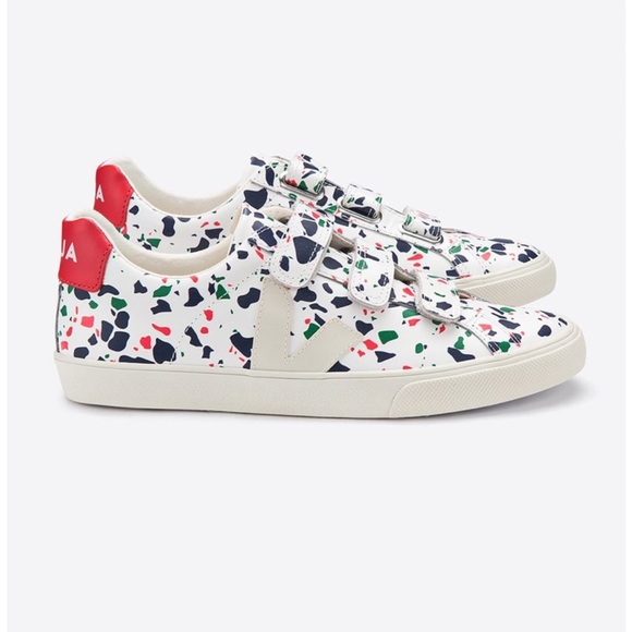 Veja 3 Lock leather sneakers, Terrazzo print - Picture 1 of 7